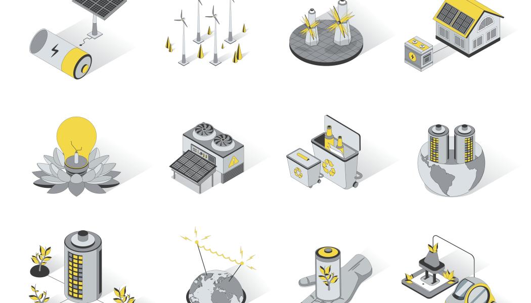 Illustration över olika energikällor. Bild skapad av: VectorElements / Unsplash