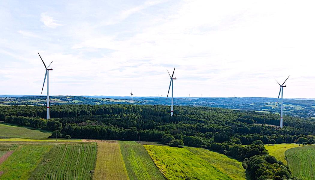 Vindparken i S:t Wendel består av tre turbiner med en sammanlagd effekt på 16,8 megawatt. Foto: Ørsted