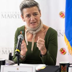 Saul Loeb: Regeringen väntar på besked från EU:s konkurrenskommissionär Margrethe Vestager om den skatteregler för biogas i Sverige. Det kan ta tid. Arkivbild.