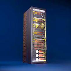 Visualisering av QuiX Quantums förstagenerations universella fotoniska kvantdator. Bild: QuiX Quantum