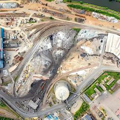 Anläggningsarbeten vid SHS:s Power4Steel-projekt i Völklingen, där ny fossilfri stålproduktion byggs upp. Foto: SMS Group.