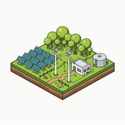 Olika energikällor.  Illustration av: Alghozy / Unsplash