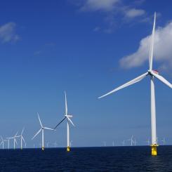 Dansk offshore-vindpark vid Anholt. Danmark försöker återstarta utbyggnaden av havsbaserad vindkraft genom nya statliga stödmodeller och mer flexibla upphandlingar. Foto: Wikipedia Commons Lic. Kredit: Old Dane