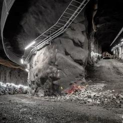 Tunneln till den underjordiska vätgaslagringsanläggningen i Luleå. Foto: Hybrit.