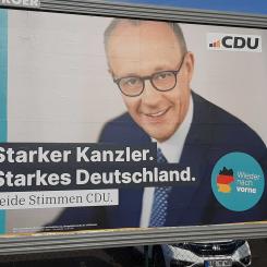 Tyska valets vinnare, men Friedrich Merz behöver en partner för att kunna regera. Foto: Markku Björkman