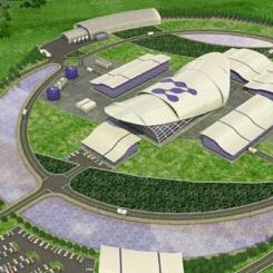 Illustration av hur ett SMR-kraftverk från NuScale i rumänska Doicesti kan se ut. Bild: NuScale