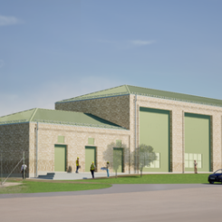 E.ON investerar 278 miljoner kronor i en ny transformatorstation i Sylten i Norrköping. Den moderna, gasisolerade inomhusanläggningen ersätter den befintliga stationen och stärker kapaciteten i elnätet samtidigt som den anpassas till områdets industrihistoriska miljö. Driftsättning planeras till 2028. Bild: E.ON