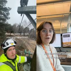 Energiföretagen Sverige uppmärksammar framtidens bransch, bland annat genom bild- och videodagböcker från verksamma inom området, på Elens dag den 23 januari. Pressbild: Energiföretagen