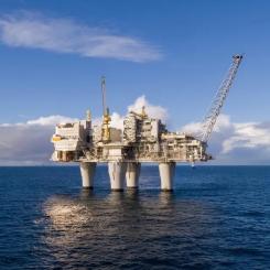 Plattform i Trollområdet i Nordsjön där ytterligare olje- och gasfynd gjorts. Foto: Equinor