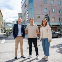 Jörgen Nilsson, Emil Byström och Erika Strömvall. Foto: Energikontor Norr