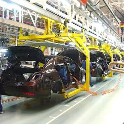 Biltillverkningslinje för kinesiska Geely i Beilun-distriktet, Ningbo. Foto: Wikipedia Common, kredit: Siyuwj