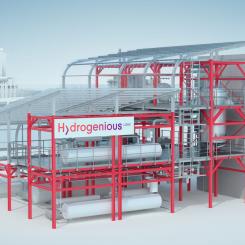 LOHC-tekniken kräver stora mängder energi för att frigöra vätgasen, och kommersiella anläggningar behöver mycket stora volymer av vätgas för att vara ekonomiskt rimliga. Bild: Hydrogenious