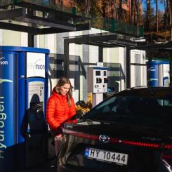 Hynions vätgastankstation i Høvik när den användes av bolaget under mer framgångsrika tider.
Foto: Hynion