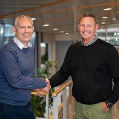 Jens Nordberg Varberg Energi, Mattias Andersson Tidaholms Energi. Fotograf: Varberg Energi