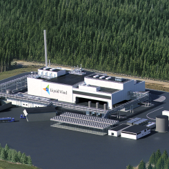 Produktionsanläggningen i Umeå. Illustration: Liquid Wind.