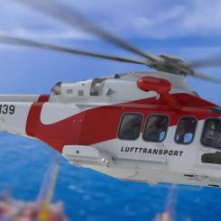 SAR-helikoptrar är avgörande för att upprätthålla beredskap och transporttjänster på den norska kontinentalsockeln. De är även viktiga för beredskapssyften längs hela kusten, även för uppdrag som inte är relaterade till petroleumverksamheten, såsom underhåll av offshore baserade vindkraftsparker. Illustration: Lufttransport RW AS