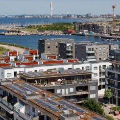 Limhamn, solceller på tak. Pressbild: Malmö stad