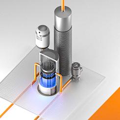 Varje enhet genererar upp till 60 megawatt elektricitet och tillhandahåller ytterligare 60 megawatt kylkapacitet genom sin "integrerade, datacentrum-fokuserade design". Foto: Deep Atomic