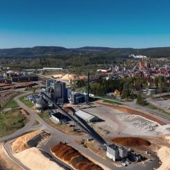 Övik Energis kraftvärmeverk i företagsklustret High Coast Innovation Park. Press bild från Övik Energi.