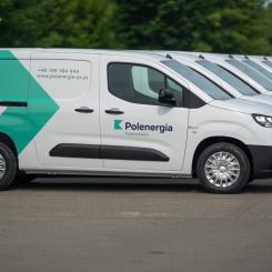 En del av polska Polenergias fordonspark, däribland även batterielektrisk version med en räckvidd på upp till 330 km. Foto: Polenergia