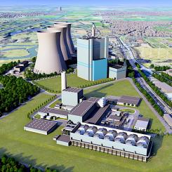 Planerat gaskraftverk i den tyska energigiganten RWEs nya koncept – de planerade enheterna ska fungera som reservkapacitet i ett energisystem baserat på förnybara källor. Bild: RWE