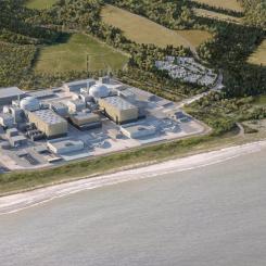 Sizewell B från luften. Det är ett kärnkraftverk i Suffolk, England. Sizewell B är Storbritanniens enda kommersiella tryckvattenreaktor (PWR). Kraftverket togs i drift 1995 och beräknas vara i drift till 2035. Dess föregångare, Sizewell A, är under avveckling. Ett nytt kraftverk, Sizewell C, planeras bredvid. Bild: Sizewell B