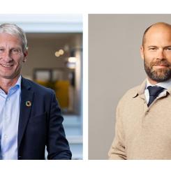 Stockholm Exergis vd Anders Egelrud och Tobias Emanuelsson, vd för moderbolaget Polar Structure.