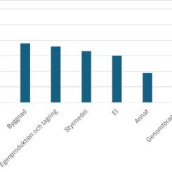 Fördelningen av ämnesområden som tas upp vid rådgivning. Data finns enbart för 2024 då insamlingsverktyget för statistiken är nytt. Källa: Energimyndigheten