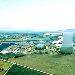 Så skulle anläggningen JEK2 kunna se ut, tillsammans med den befintliga Krško-fabriken (Bild: GEN/JEK2)