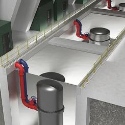 Anläggning med flera LDR-50-enheter. Steady Energys modulära värmereaktor är avsedd att byggas under mark i tät stadsmiljö. Bild: Steady Energy