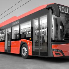 De nya trådbussarna, som kan ta upp till 179 passagerare, är utrustade med en 60 kWh batteri och fem dörrar för effektivare på- och avstigning.  Foto: Skoda Solaris