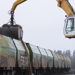 Spåntransport tåg. Pressbild: 
Victor Lundberg
