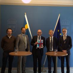 Balder Hagert , Christian Sjolander,  Johan Britz,  KarlT hedeen, Daniel Westlen. Pressbild: Studsvik