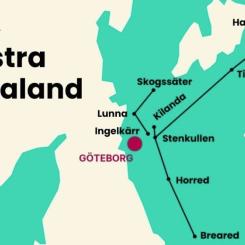 Översiktsbild på var  45 mil kraftledning ska gå. Pressbild: Svenska kraftnät