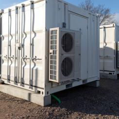 Öresundskrafts kommande, storskaliga batterilager ska inrymmas i sådana här containrar. Foto: Anders Andersson.